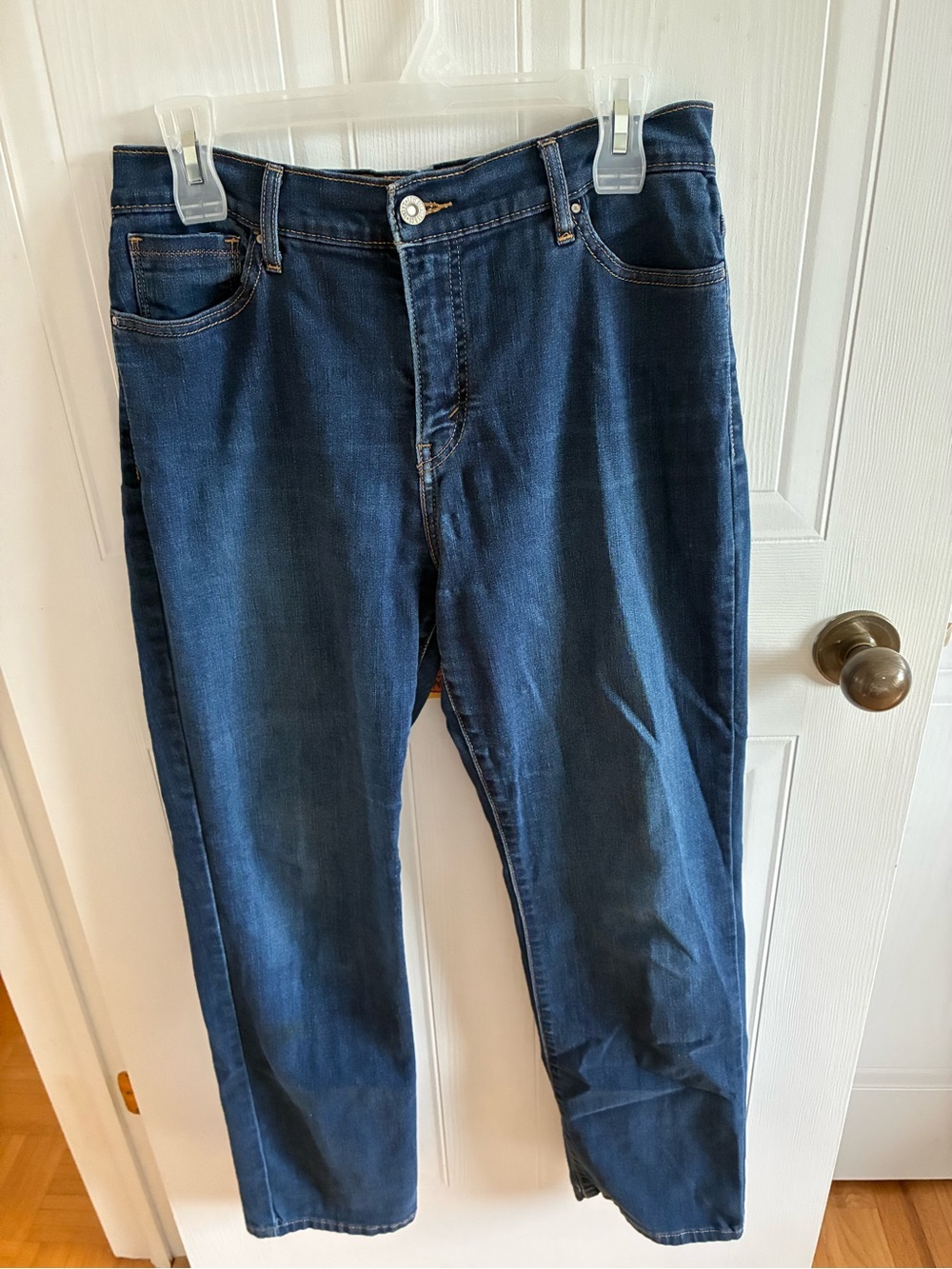 Men's Dark Blue Classic Straight Jeans